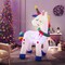 Costway 6FT Tall Christmas Magic Unicorn, Inflatable Unicorn Decoration with Rainbow Tails & Christmas Wreath